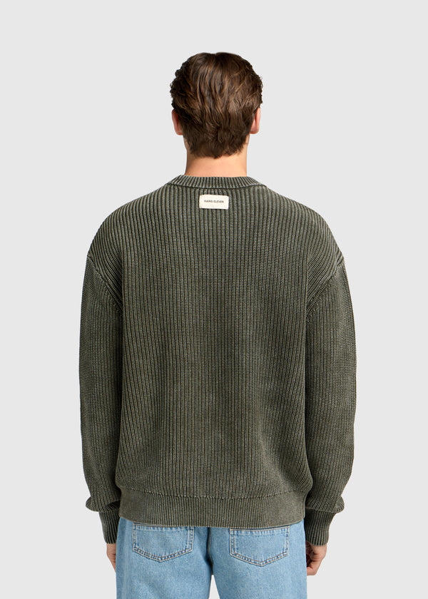 Washed Knit Crewneck - Chimera Green