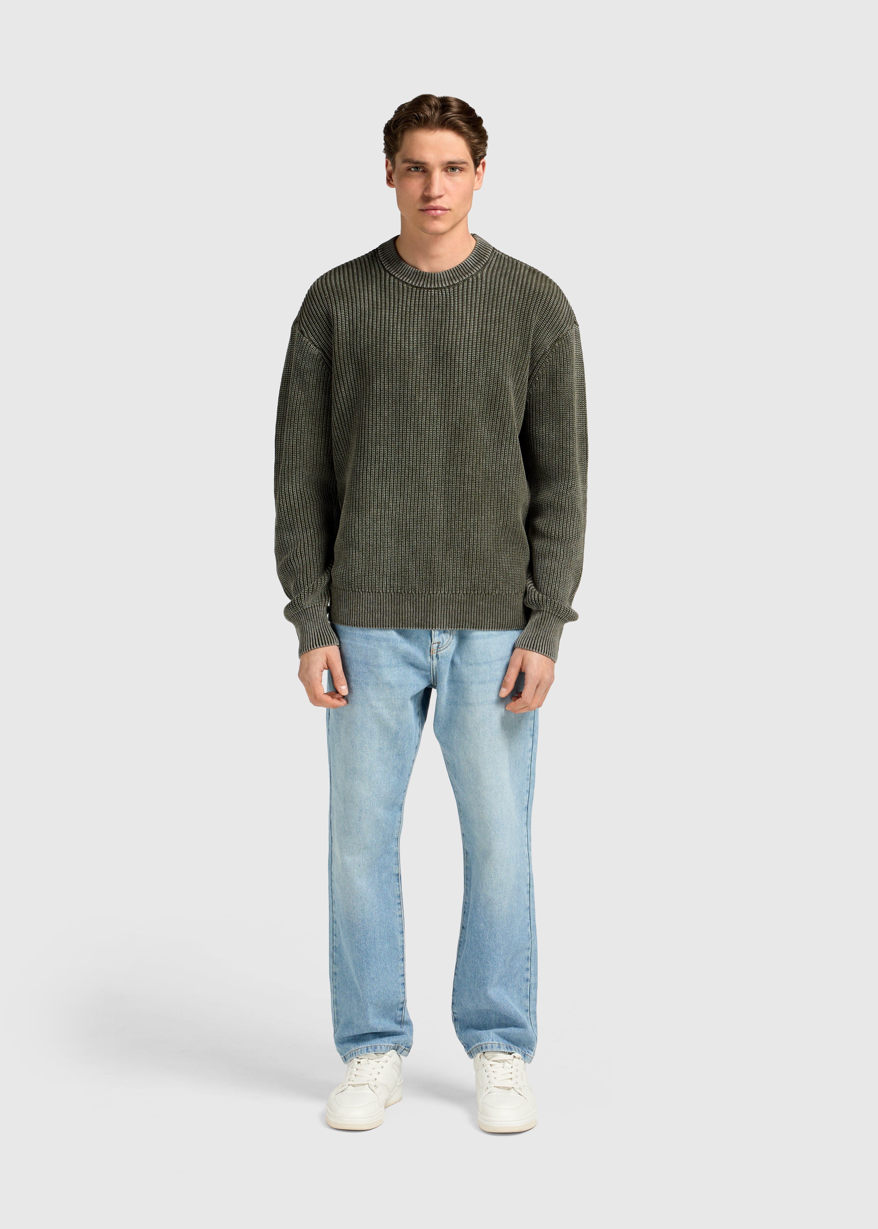 Washed Knit Crewneck - Chimera Green