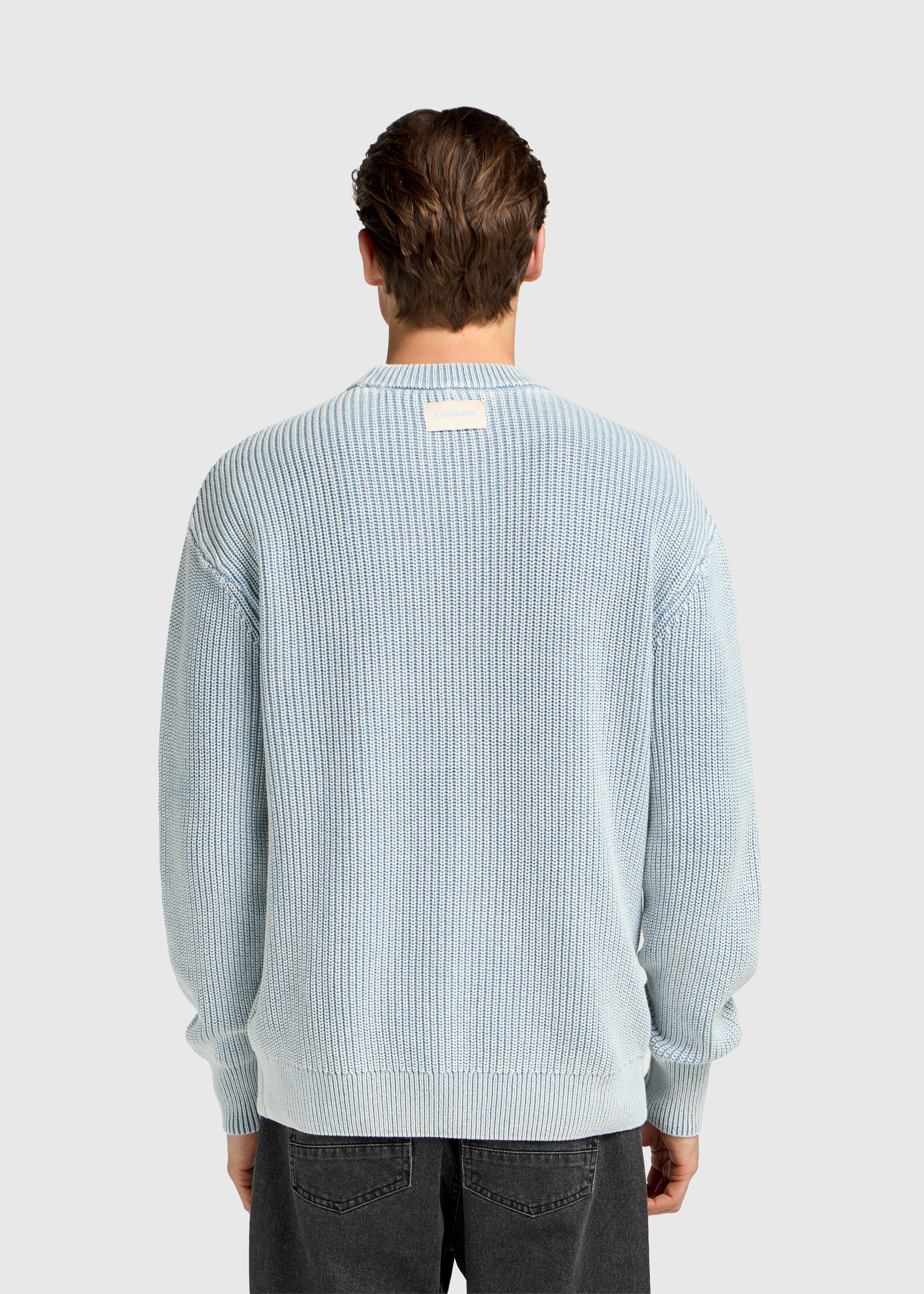 Washed Knit Crewneck - Light Blue