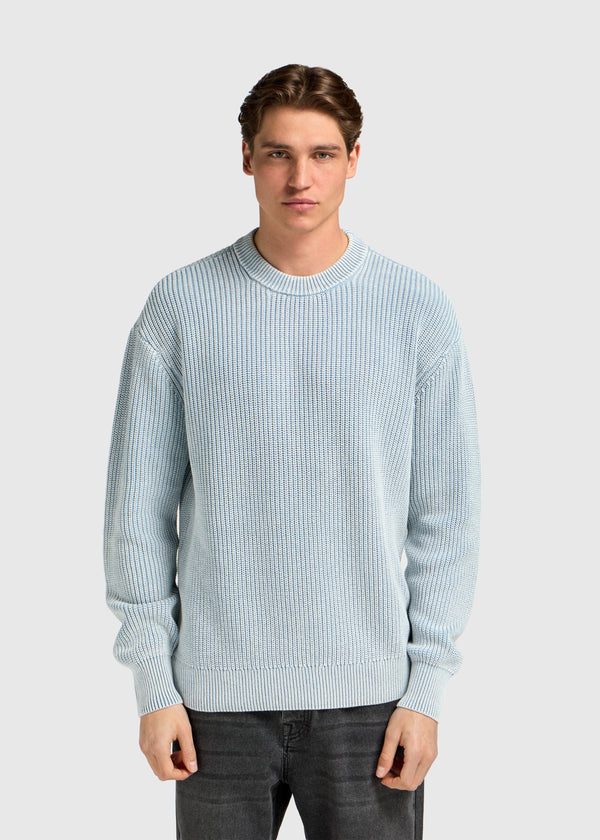 Washed Knit Crewneck - Light Blue