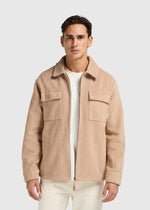 Herringbone Overshirt Zip - Camel