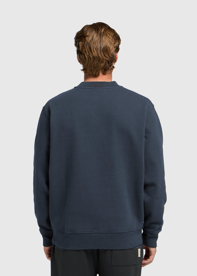Vintage Washed Henley – Ombré-Blau