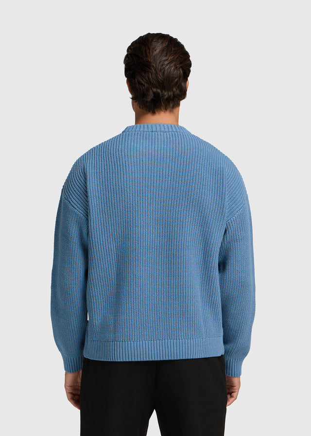 Clean Cable Knit - Mid Blue