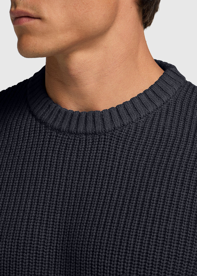 Clean Cable Knit - Dark Blue
