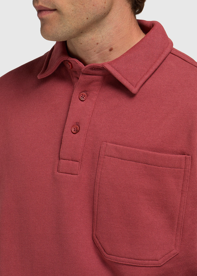 Vintage Washed Pocket Polo - Red