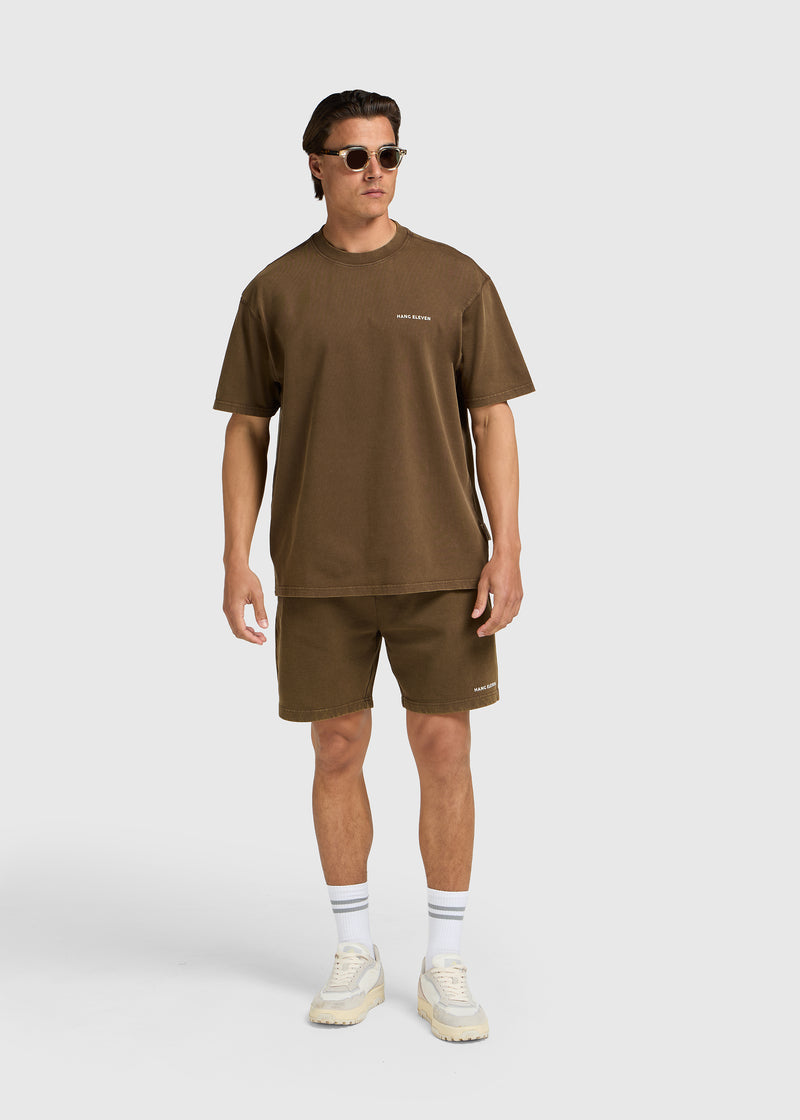 Washed Essential Tee - Brown