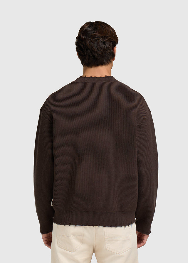 Raw Edge Knit - Brown