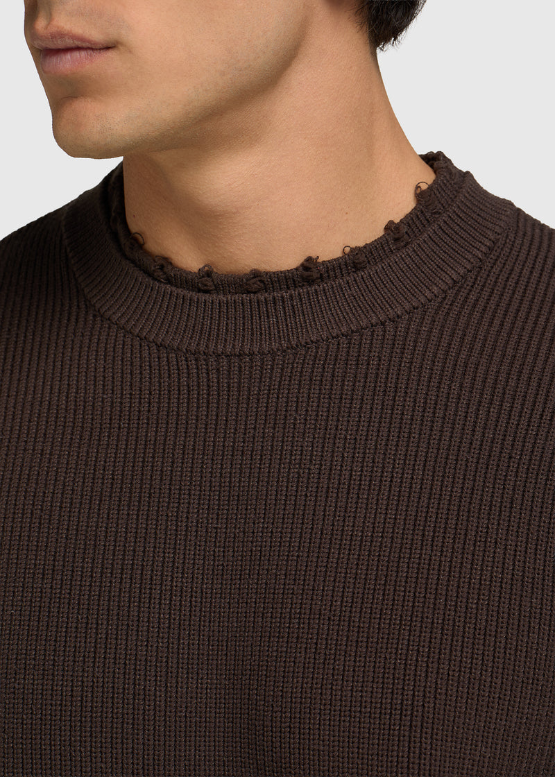 Raw Edge Knit - Brown