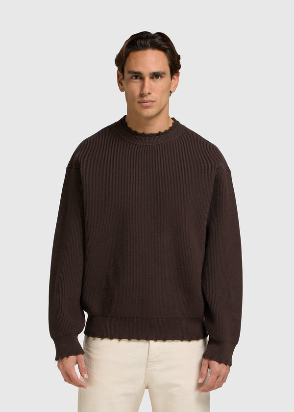 Raw Edge Knit - Brown