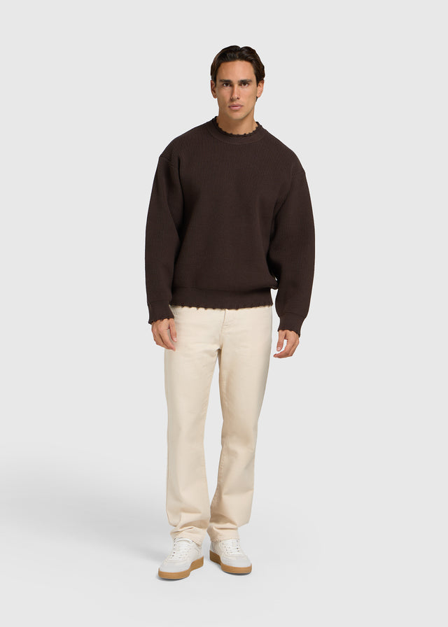 Raw Edge Knit - Brown