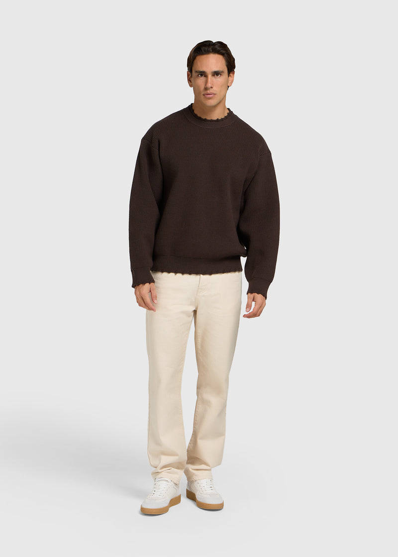 Raw Edge Knit - Brown