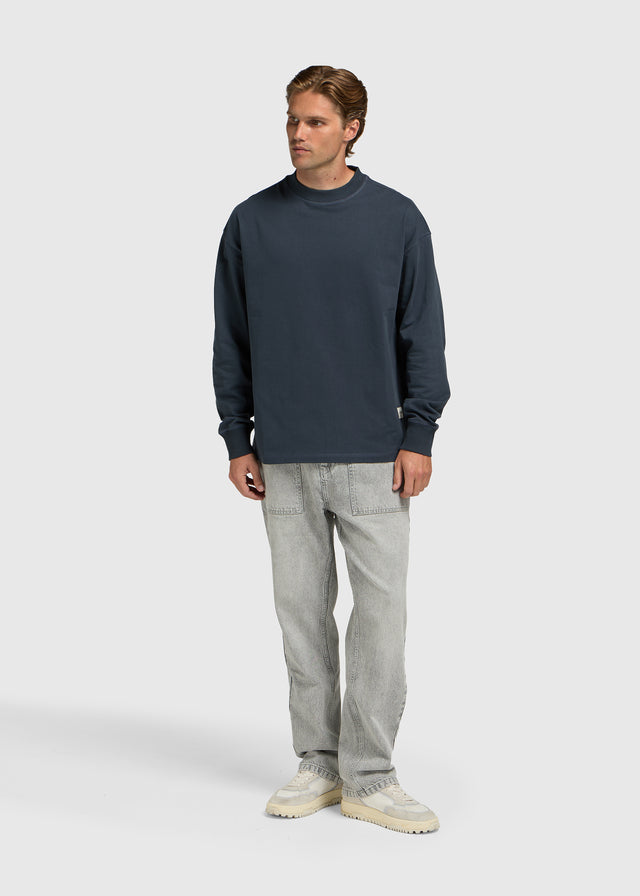 Vintage Washed Longsleeve - Marineblau