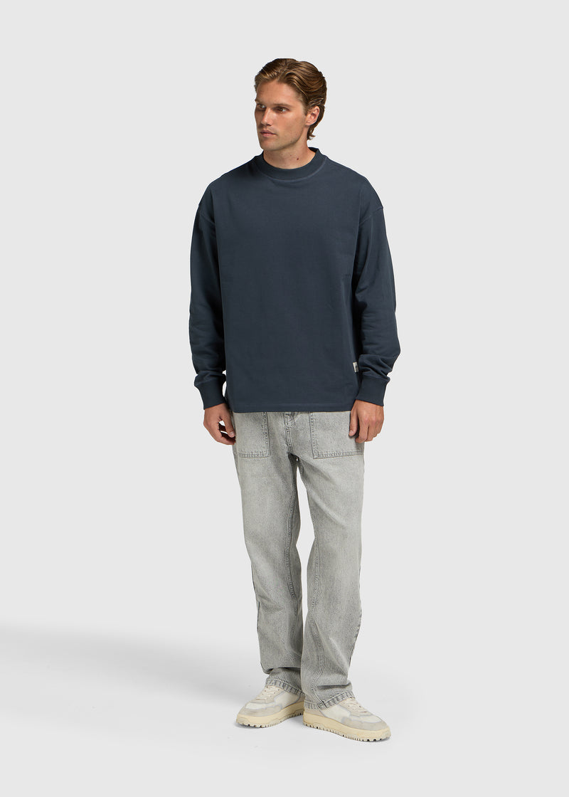 Vintage Washed Longsleeve - Marineblau