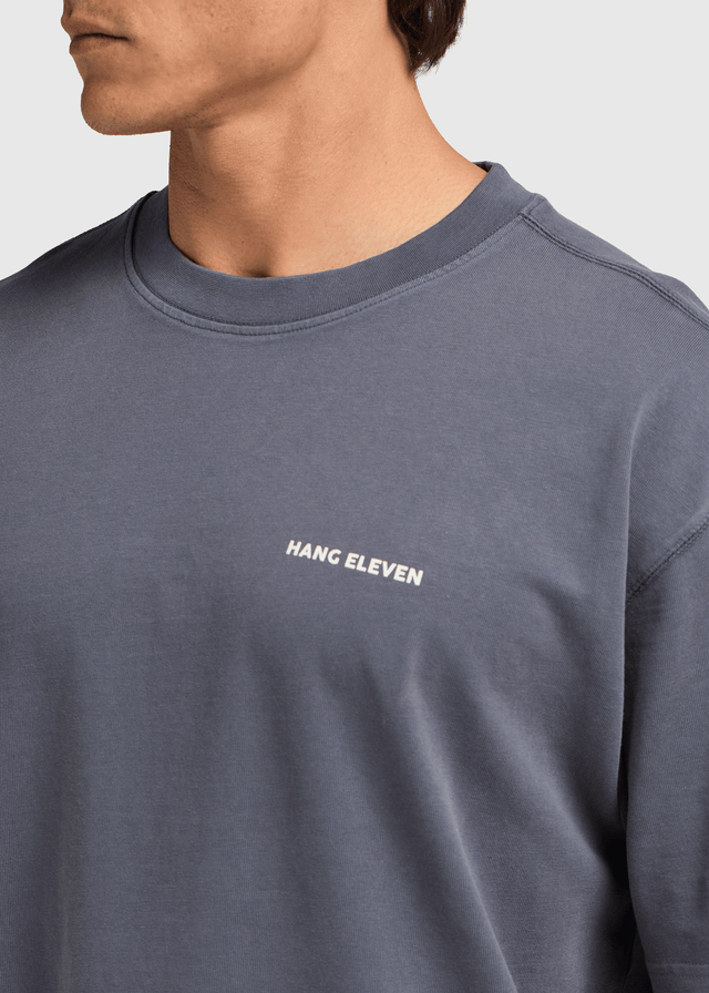 Gewaschenes Essential T-Shirt – Schieferblau