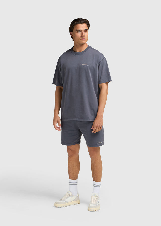 Gewaschenes Essential T-Shirt – Schieferblau