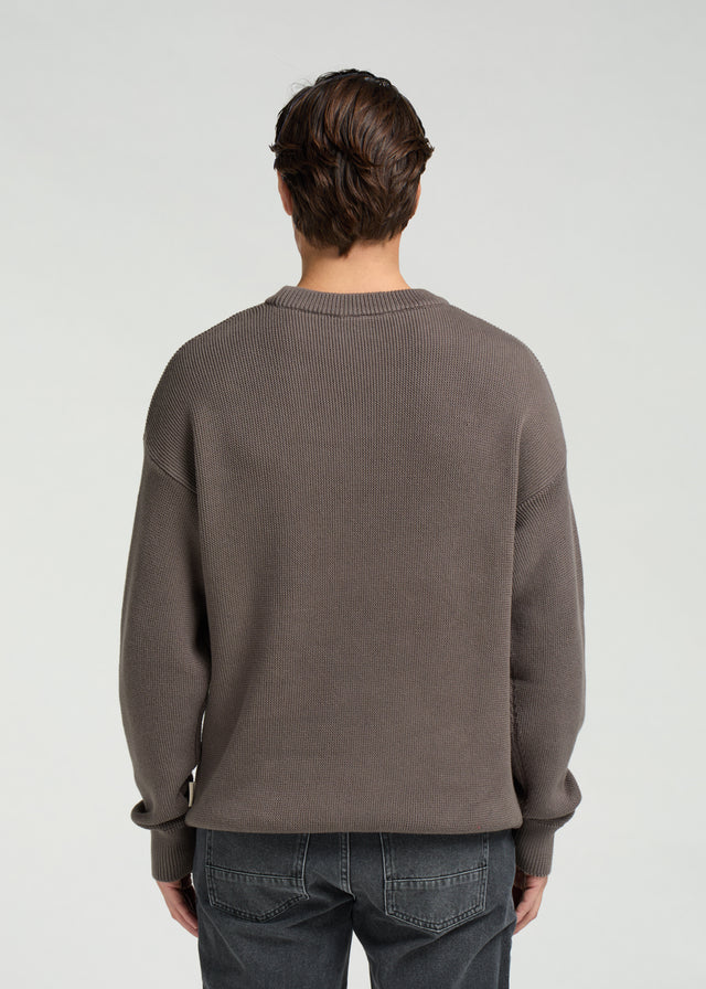 Embro Strickpullover mit Rundhalsausschnitt – Steingrau