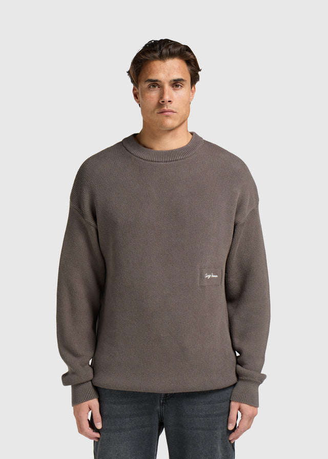 Embro Strickpullover mit Rundhalsausschnitt – Steingrau