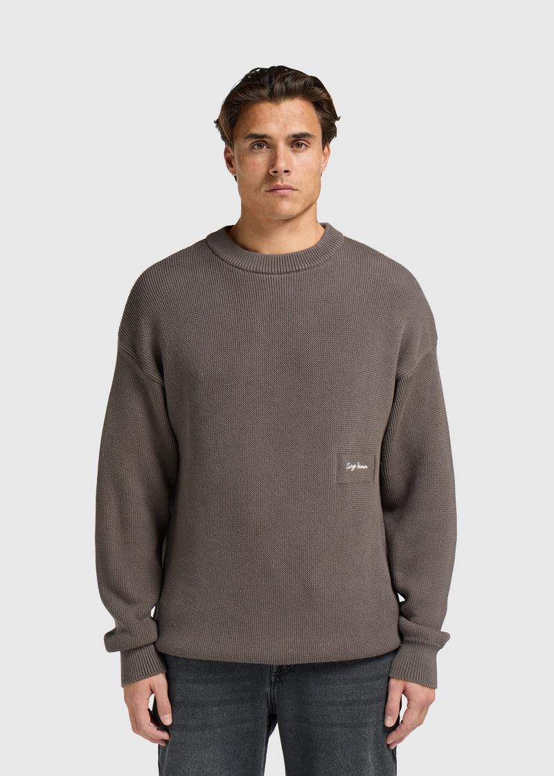 Embro Strickpullover mit Rundhalsausschnitt – Steingrau