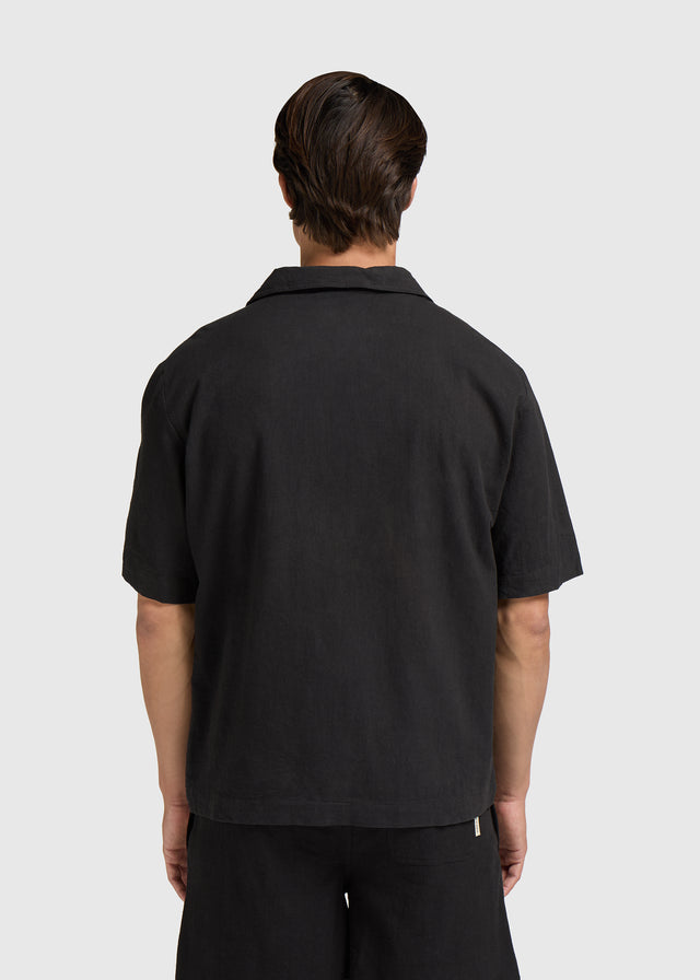 Night Palm Resort Shirt - Off Black