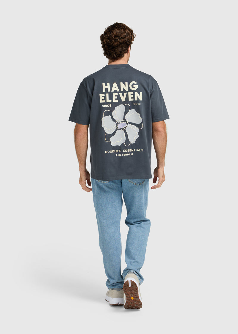 Floral Tee - Ombre Blue