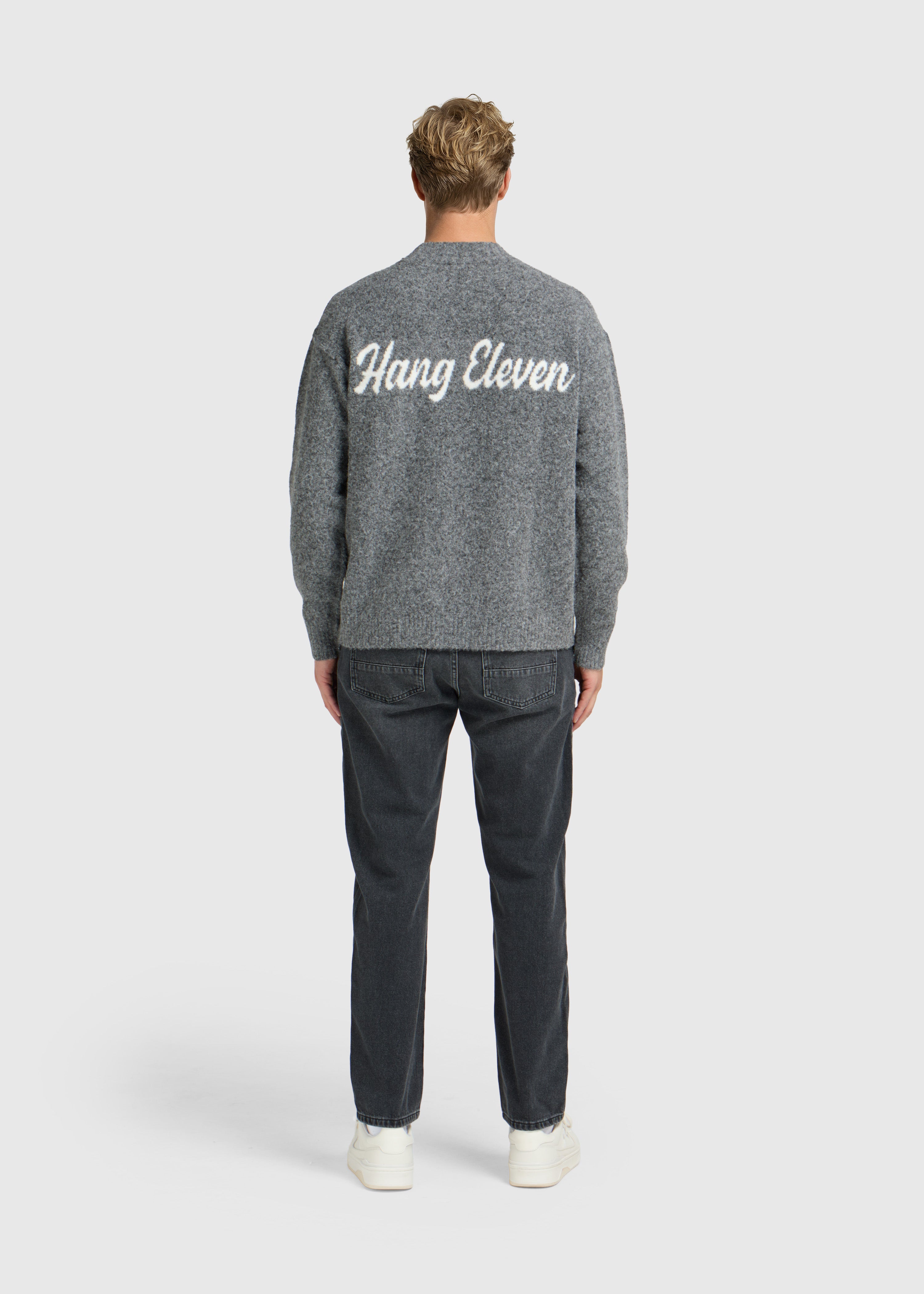 Cozy Brand Knit Crewneck - Anthracite