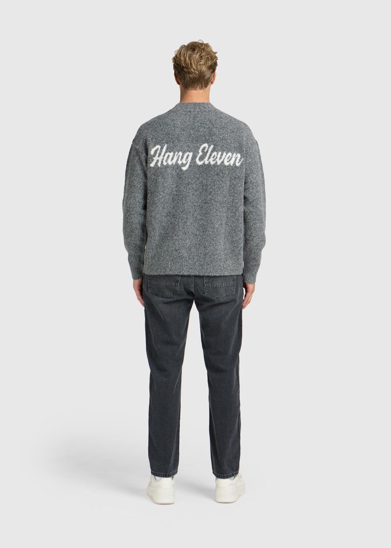Cozy Brand Strickpullover mit Rundhalsausschnitt – Anthrazit