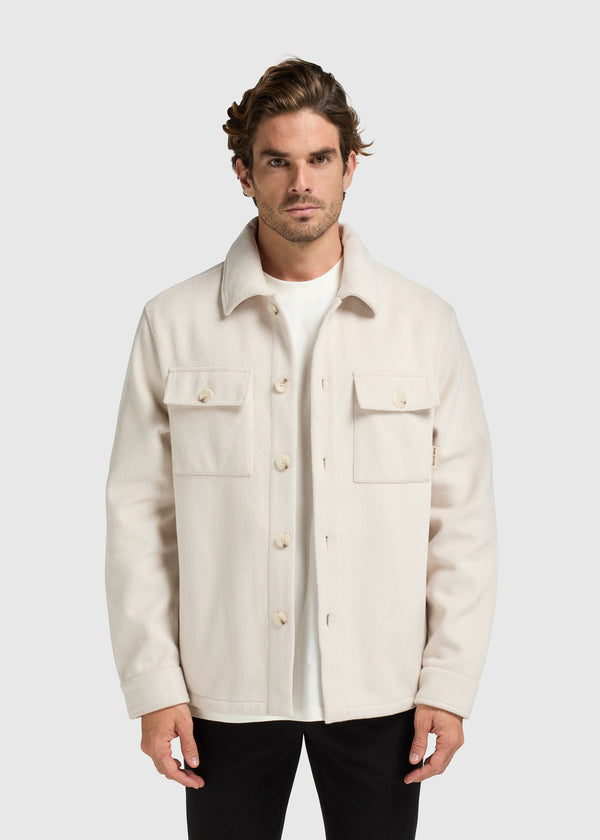 Herringbone Overshirt - Light Sand