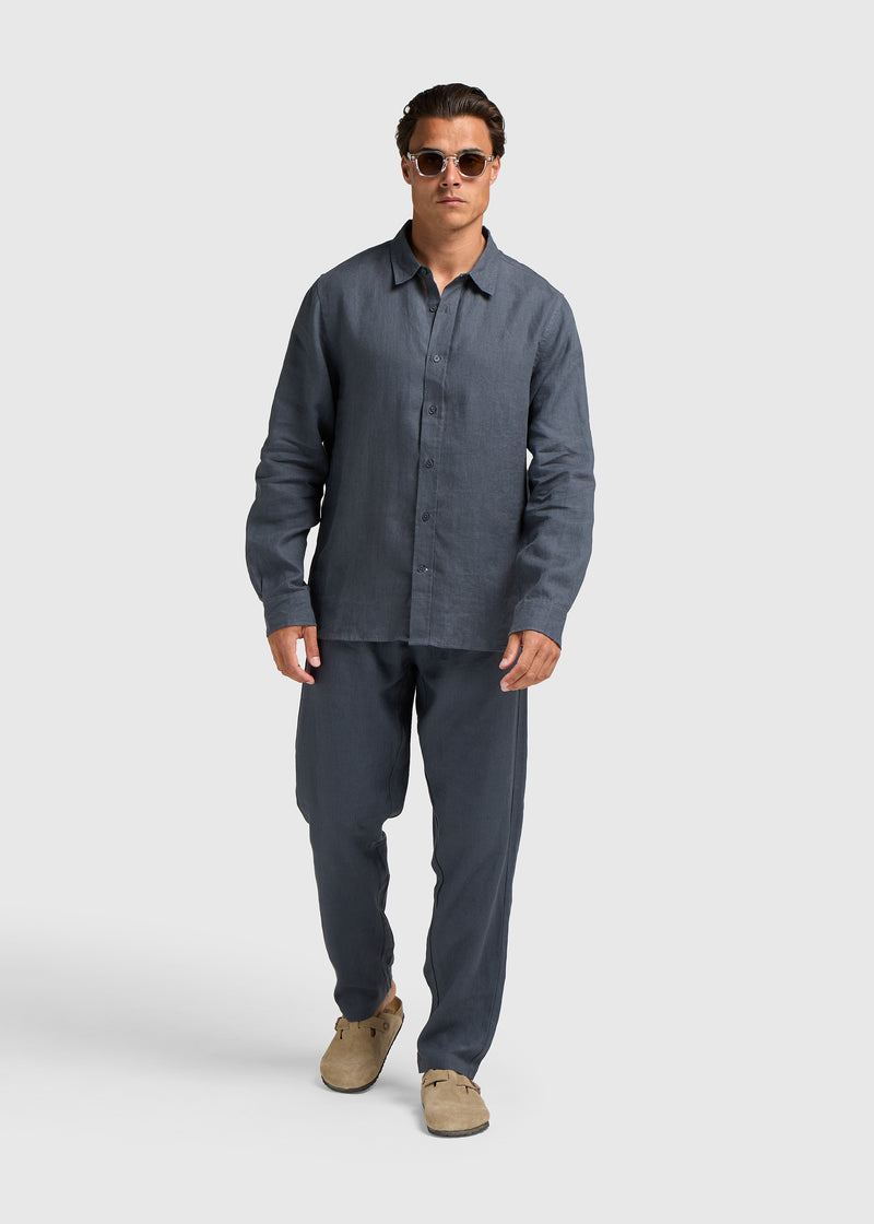 Leinenhose - Marineblau