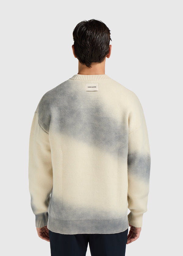 Spray Knit Crewneck - Stone Grey