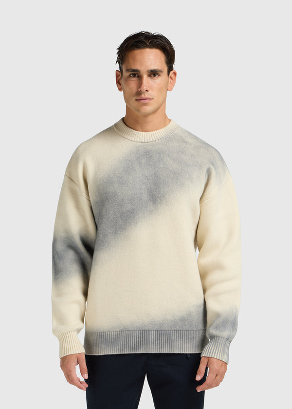 Spray Knit Crewneck - Stone Grey