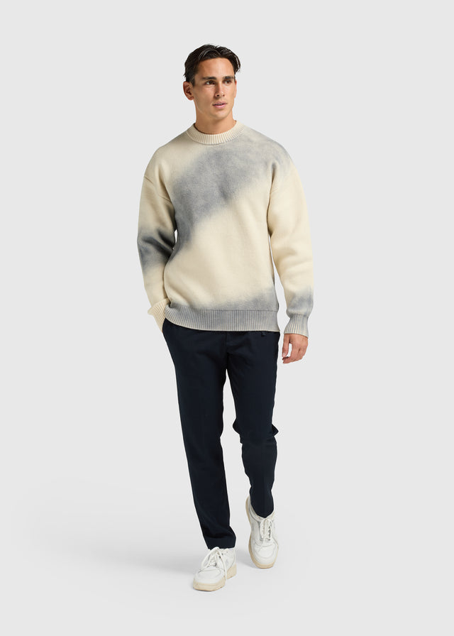 Spray Knit Crewneck - Stone Grey