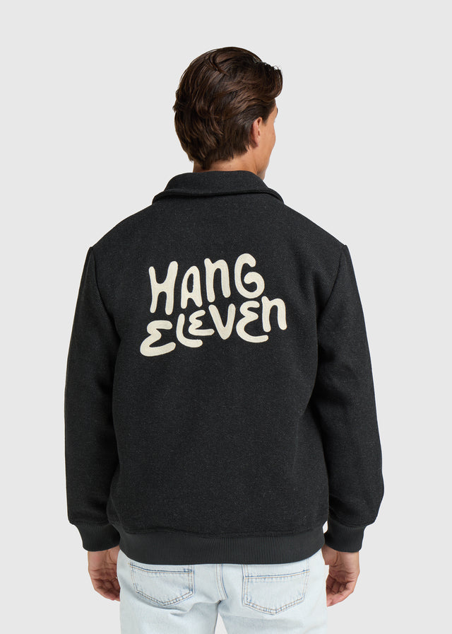 Collegejacke - Schwarzmeliert
