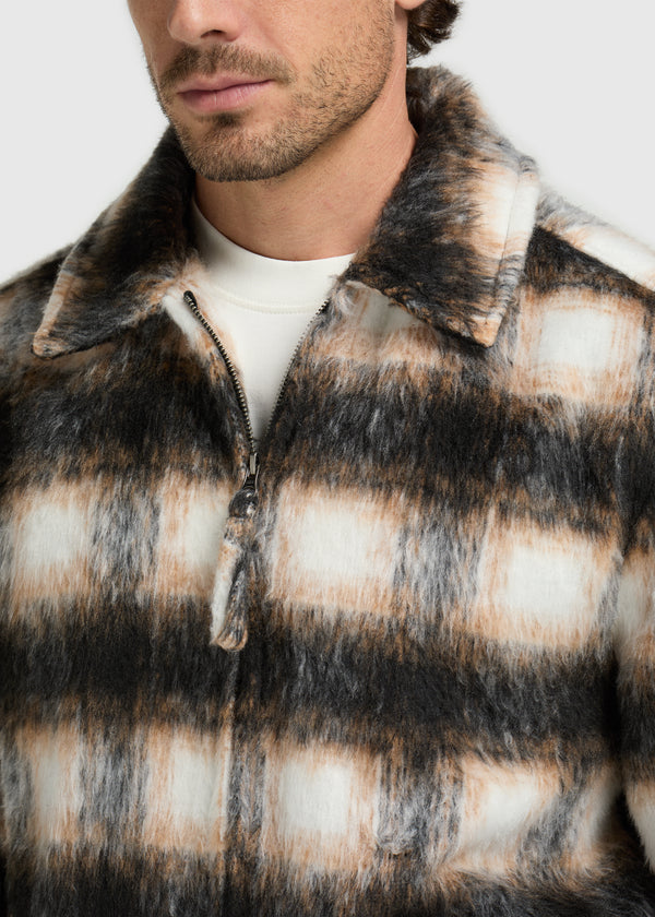 Hairy Check Jacket- Black