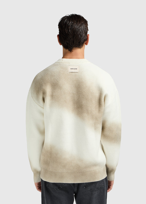 Spray Knit Crewneck - Stone Sand