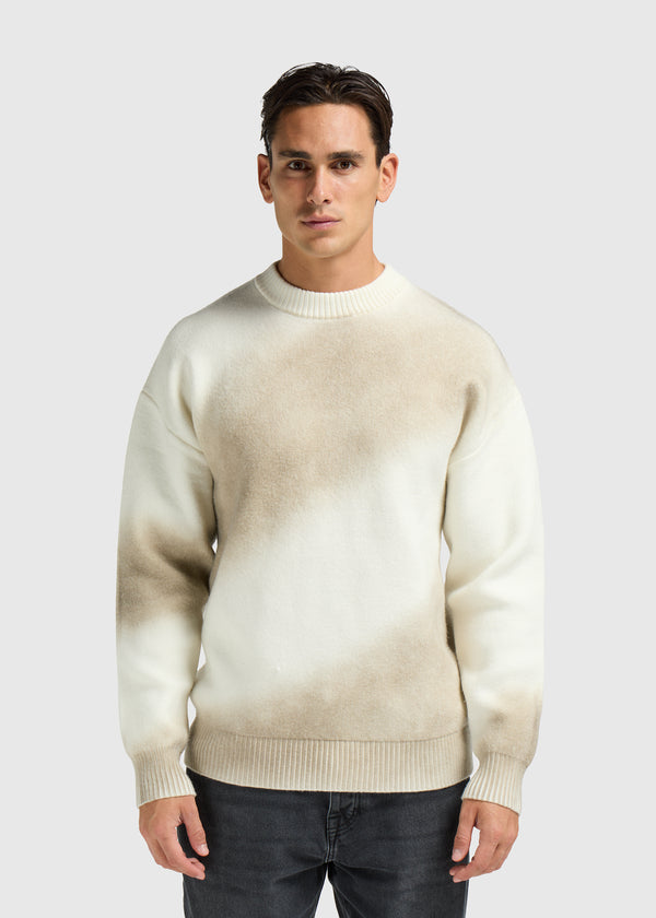 Spray Knit Crewneck - Stone Sand