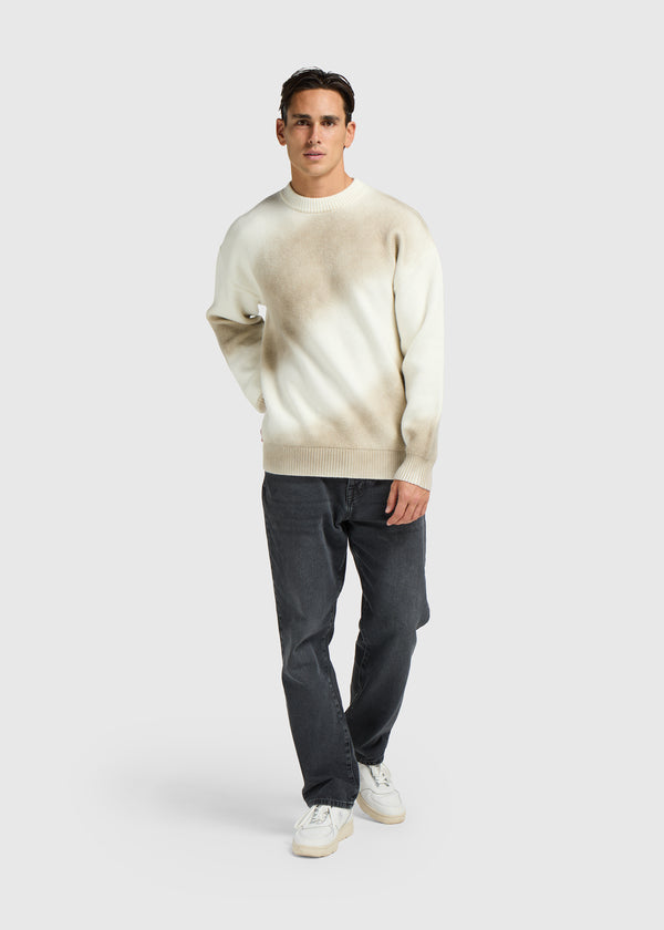 Spray Knit Crewneck - Stone Sand