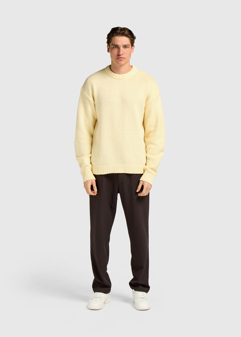Heavy Knit Crewneck - Pastel Yellow
