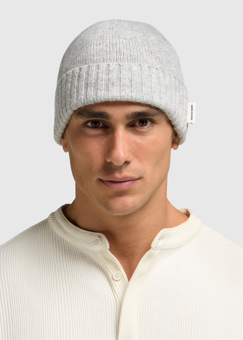 Wool Beanie - Grey Melee