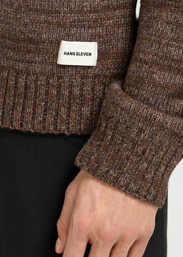Heavy Knit Crewneck - Brown Melange