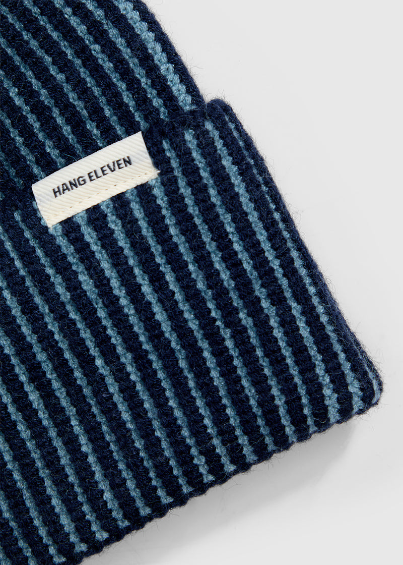 Two Tone Beanie - Dark Blue