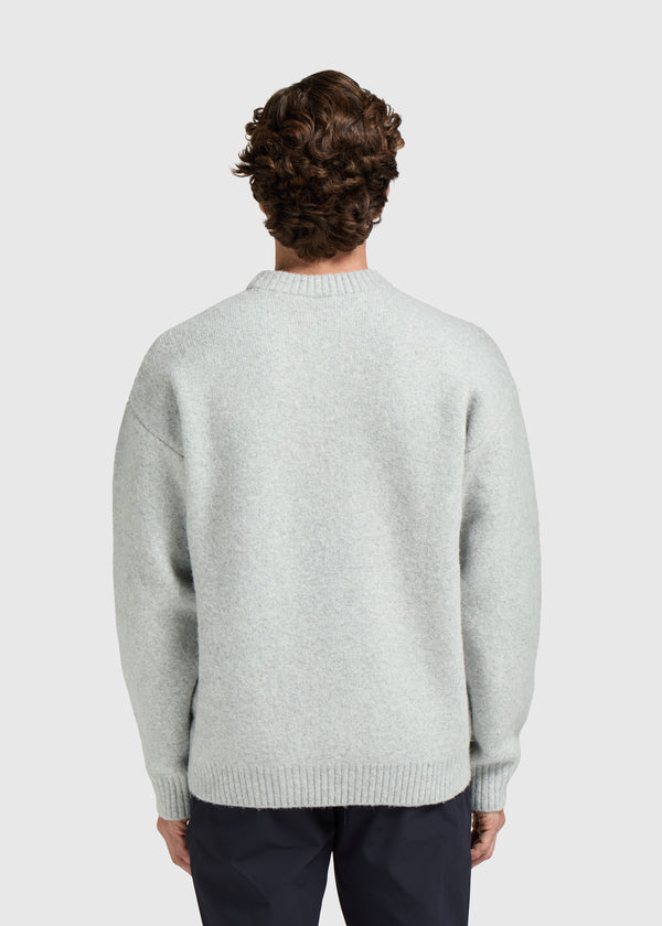 Cozy Knit Crewneck - Grey Melee