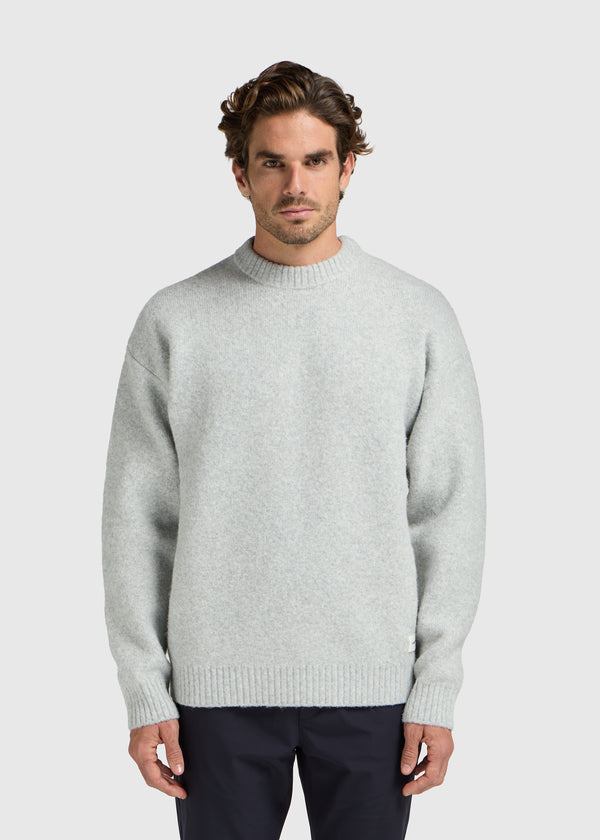 Cozy Knit Crewneck - Grey Melee