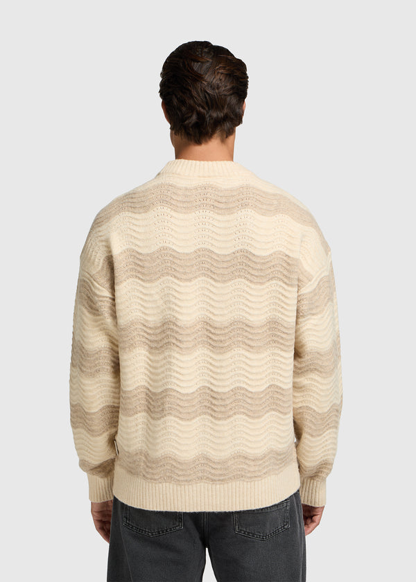 Wave Knitted Crewneck - Sand