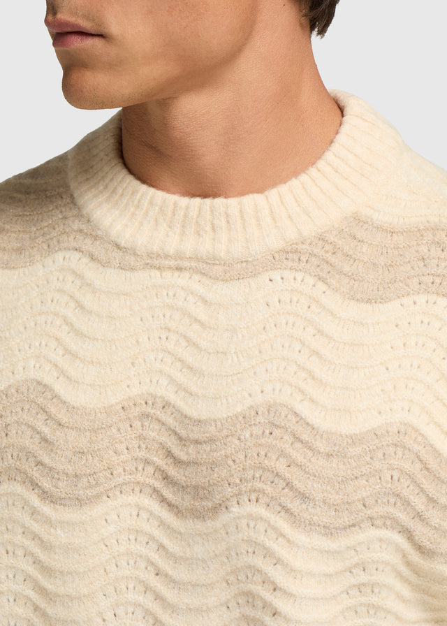 Wave Knitted Crewneck - Sand