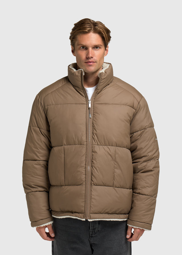 Reversible Puffer Jacket - Dark Sand