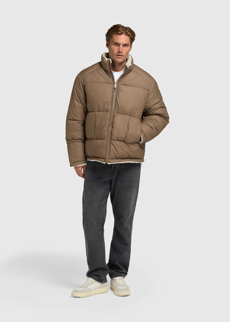 Reversible Puffer Jacket - Dark Sand