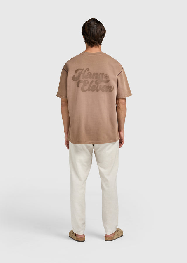 Washed Brand Tee - Brown