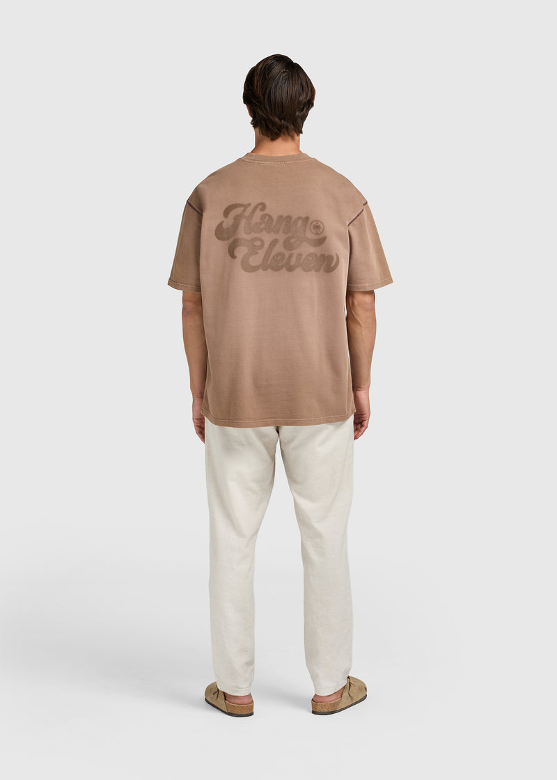 Washed Brand Tee - Brown