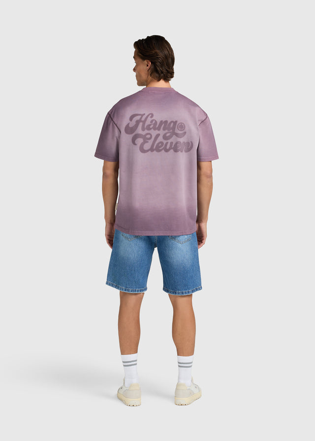 Washed Brand Tee - Purple