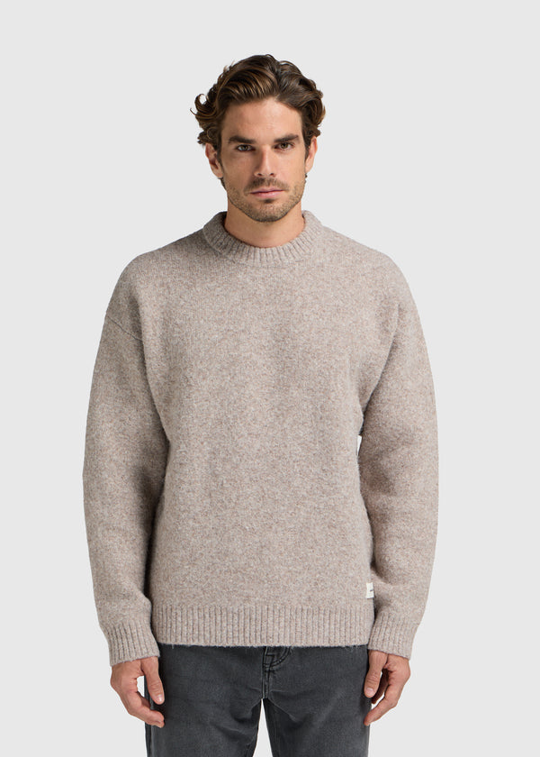 Cozy Knit Crewneck - Taupe